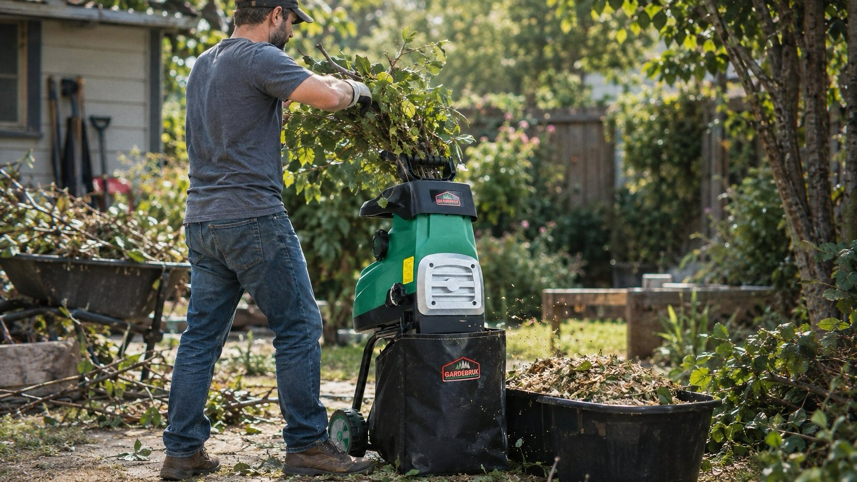 GARDEBRUK Electric Silent Garden Shredder 3100W 60L